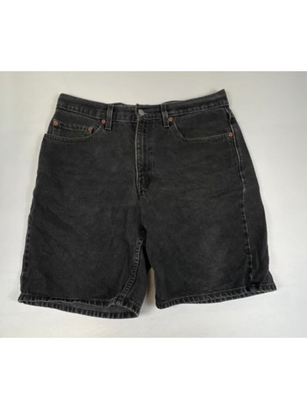 Vintage Levi's 550 Relaxed Fit Denim Shorts Mens 34 Black Grey Wash Cotton